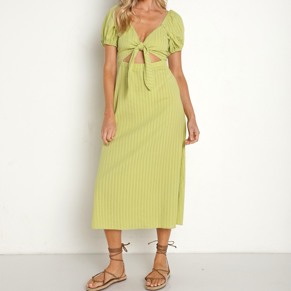 Show Me Your MuMu Lime Green Midi Dress